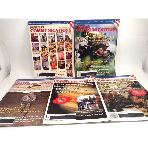 Popular Communications Magazine 2002 Lot of 5 Shortwave Radio Broadcasting Hobby - Picture 1 of 11